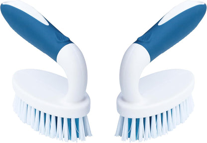 2-Pack Stiff Bristle Scrub Brushes for Versatile Cleaning of Carpets, Showers, Bathtubs, Kitchen Surfaces, Pool Tiles, and Bathrooms