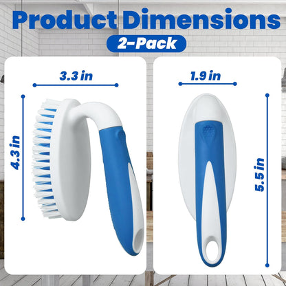 2-Pack Stiff Bristle Scrub Brushes for Versatile Cleaning of Carpets, Showers, Bathtubs, Kitchen Surfaces, Pool Tiles, and Bathrooms
