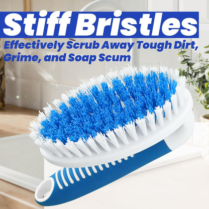 2-Pack Stiff Bristle Scrub Brushes for Versatile Cleaning of Carpets, Showers, Bathtubs, Kitchen Surfaces, Pool Tiles, and Bathrooms