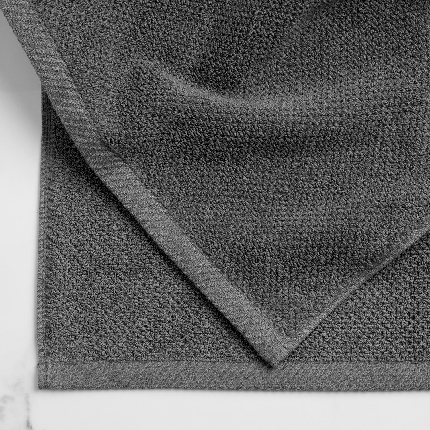 Franklin Premium 6-Pack Charcoal Hand Towels with Popcorn Texture - Luxurious Hotel & Spa Quality, Soft and Absorbent 600 GSM 100% Cotton