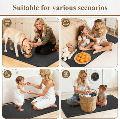 Anti-Fatigue Cushioned Kitchen Mats 20" x 60" | Non-Slip Waterproof Floor Runner Rug, Heavy-Duty Padded Foam Comfort Mat for Standing Desks, Laundry Areas, and Sinks