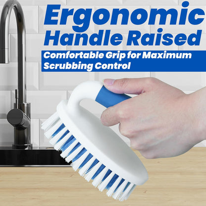 2-Pack Stiff Bristle Scrub Brushes for Versatile Cleaning of Carpets, Showers, Bathtubs, Kitchen Surfaces, Pool Tiles, and Bathrooms