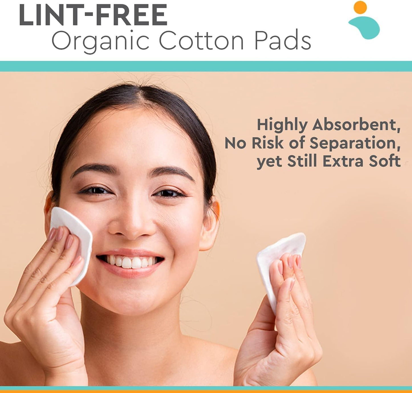 Large Pressed Cotton Rounds and Pads - 150 Count Pack