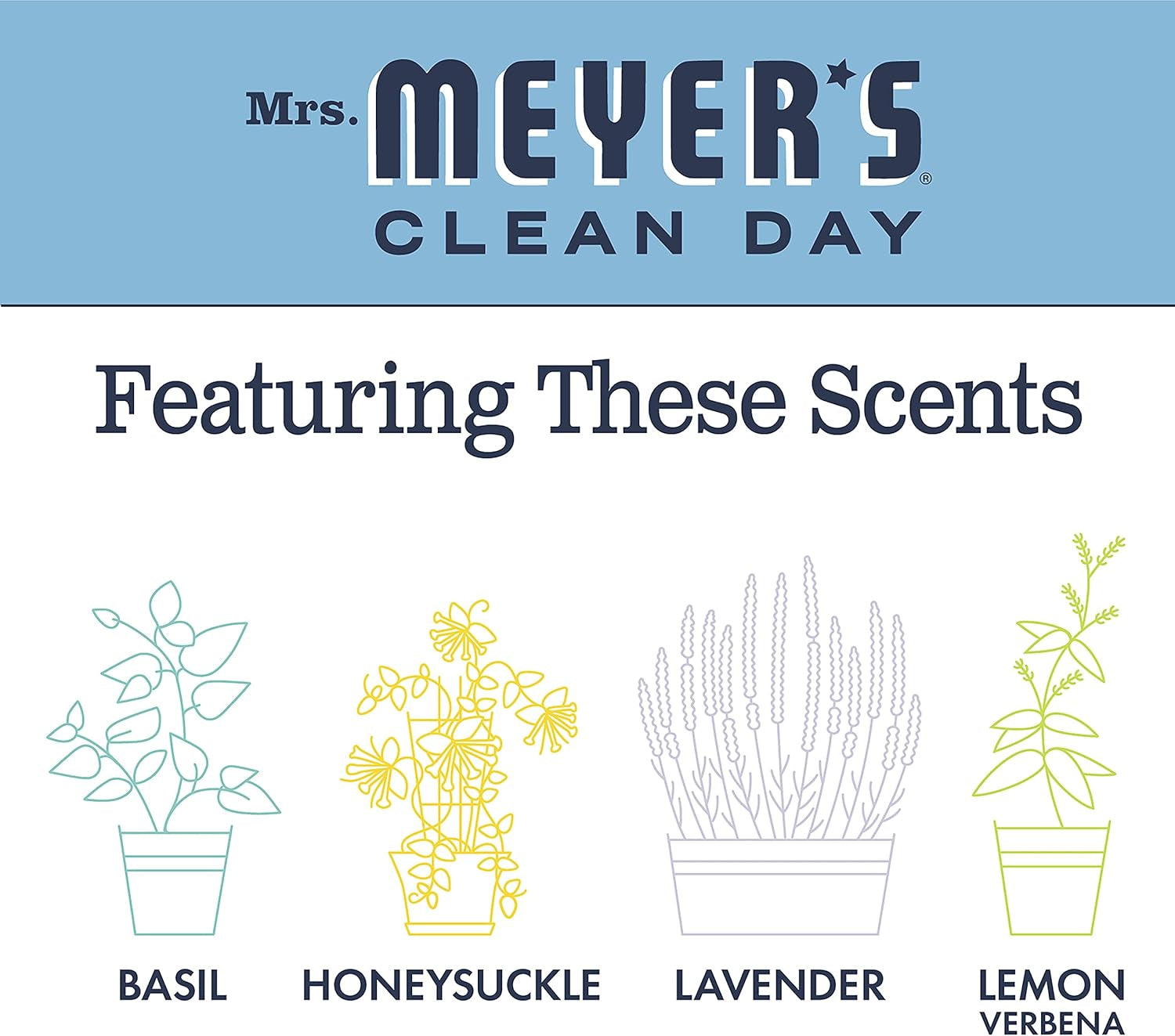 MRS. MEYER'S CLEAN DAY All-Purpose Cleaner Spray, Bluebell, 16 Fl. Oz - Pack of 3