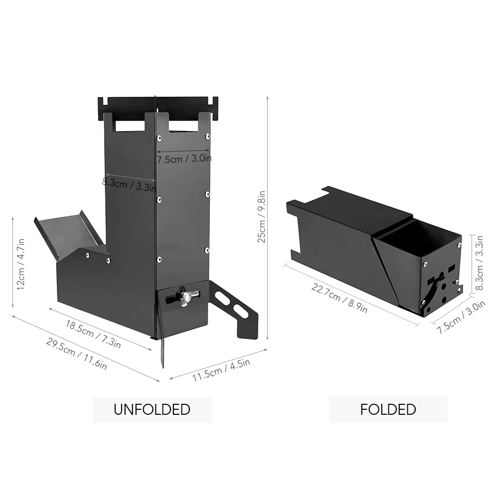 Portable Mini Outdoor Firewood Stove - Stainless Steel Folding Grill for Camping, Picnics, and BBQ Travel