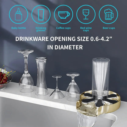 Automatic Glass Cup Washer High Pressure Kitchen Faucet Glass Rinser Stainless Steel Bar Cup Cleaner for Kitchen Sinks Wash Tool
