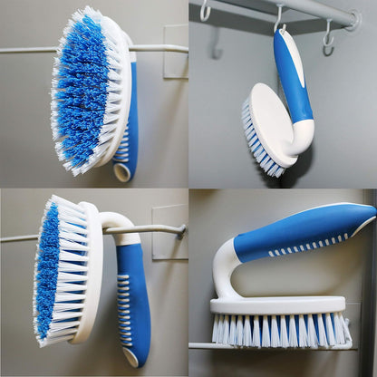 2-Pack Stiff Bristle Scrub Brushes for Versatile Cleaning of Carpets, Showers, Bathtubs, Kitchen Surfaces, Pool Tiles, and Bathrooms