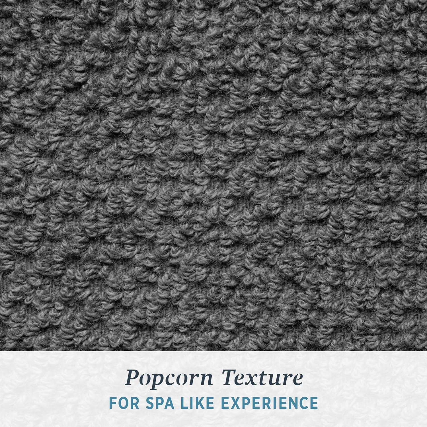 Franklin Premium 6-Pack Charcoal Hand Towels with Popcorn Texture - Luxurious Hotel & Spa Quality, Soft and Absorbent 600 GSM 100% Cotton