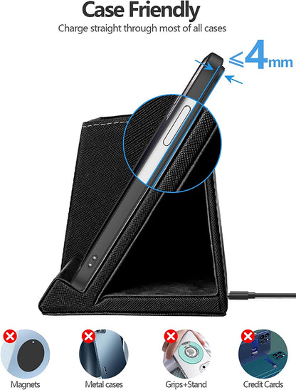 Wireless Charging Pen Holder and Phone Stand, Compatible with iPhone 8-17 Series, Ideal Desk Accessory for Home Office, Perfect Gift for Men, Husbands, Wives, Anniversaries, and Birthdays