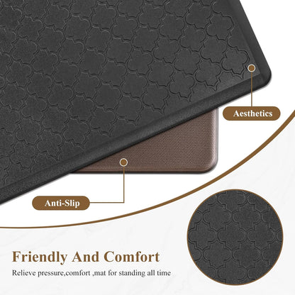 Anti-Fatigue Cushioned Kitchen Mats 20" x 60" | Non-Slip Waterproof Floor Runner Rug, Heavy-Duty Padded Foam Comfort Mat for Standing Desks, Laundry Areas, and Sinks