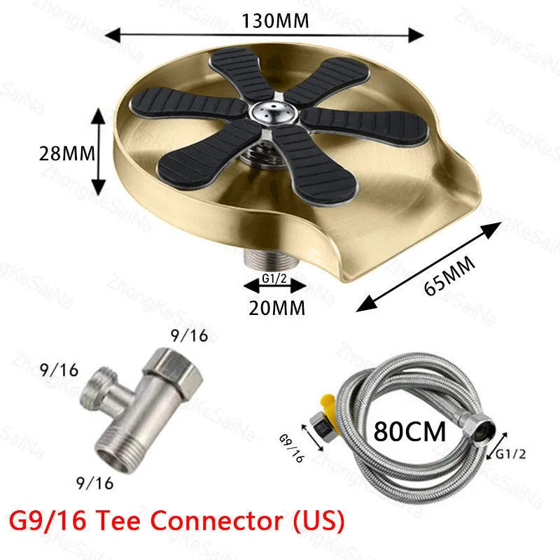 Automatic Glass Cup Washer High Pressure Kitchen Faucet Glass Rinser Stainless Steel Bar Cup Cleaner for Kitchen Sinks Wash Tool