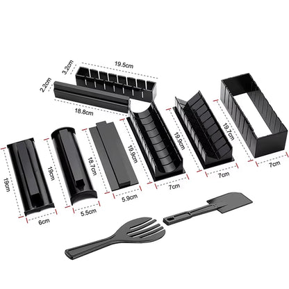 10 Pcs Sushi Maker Kit DIY Sushi Mold Press with Sushi Rice Roll Mold Sushi Maker Rice Roll Mold KC0473