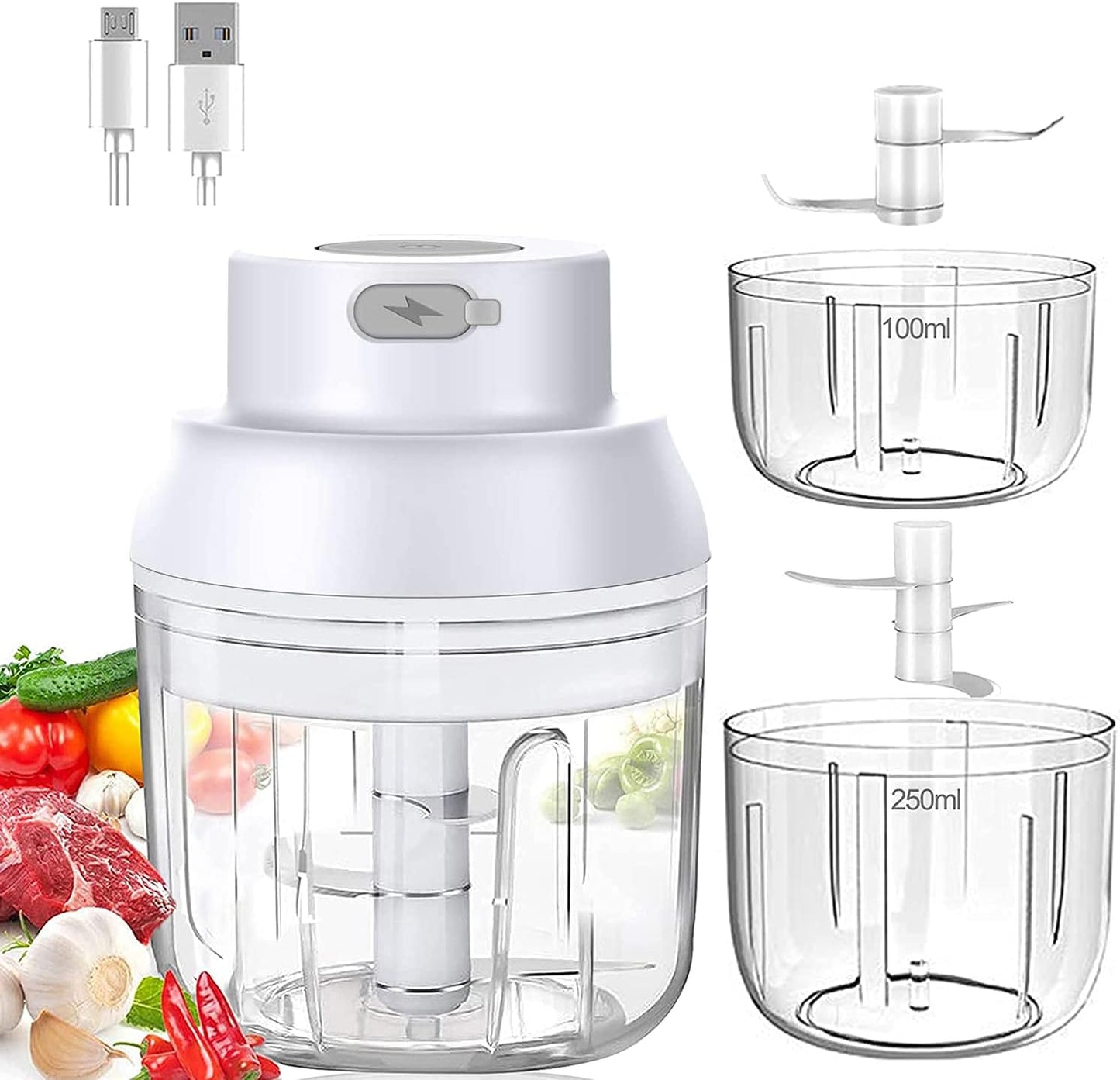 Electric Garlic Chopper, Ripamedar 45W Powerful Motor P
