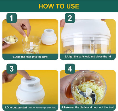 Electric Garlic Chopper, Ripamedar 45W Powerful Motor P