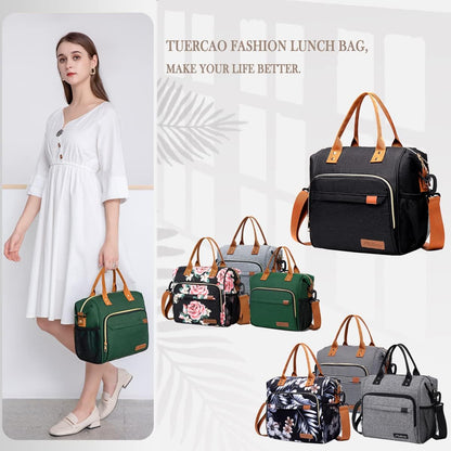 Insulated Lunch Bag for Adults - Leakproof Soft Cooler for Work, Beach, and Picnic, Dark Green